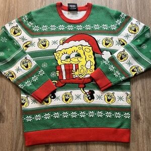 SpongeBob SquarePants Nickelodeon Ugly Christmas Sweater Unisex Mens Size M